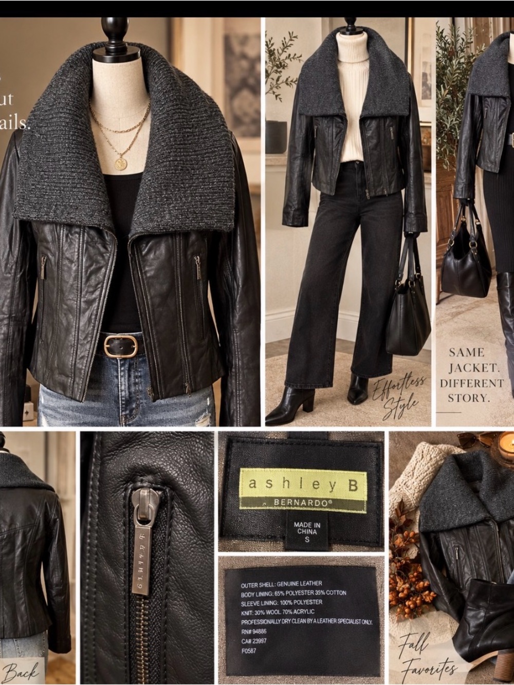 Ashley B by Bernardo small Genuine Leather Jacket – small